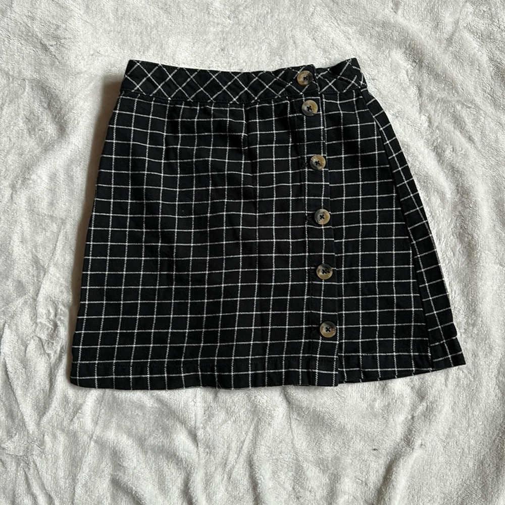 Black and White Plaid Skirt